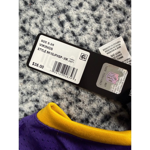 Minnesota Vikings NFL Football Purple Yellow Mesh Jersey Womens Small S 3/5 NWT - Picture 7 of 7